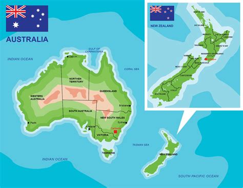 MAP Australia and New Zealand Map